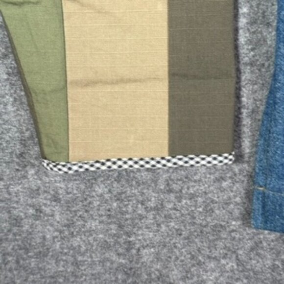 La Reunion Jacket Patchwork Stripe Boho Mixed Material‎ Womens Sz Large Oversize - Picture 7 of 13